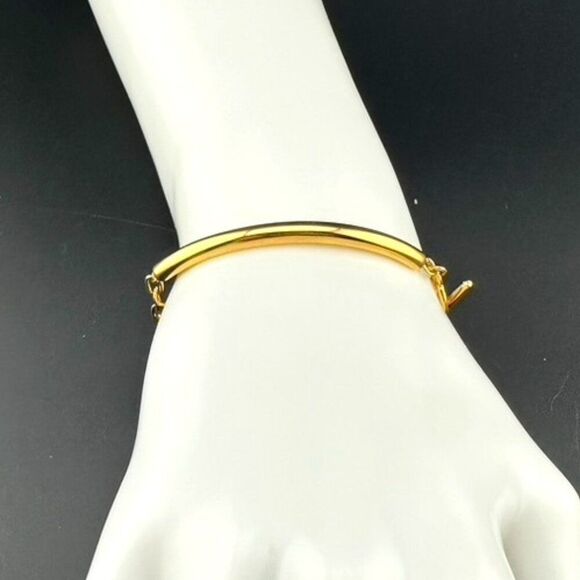 J. Crew Sterling Silver 925 Gold Vermeil Bark link Bracelet 6.5" - Picture 2 of 6